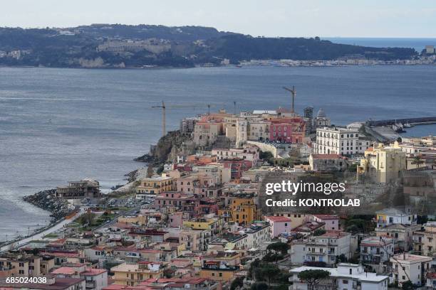 Panoramic View the Pozzuoli city, in Campi Flegrei, Campania region, Southern Italy.