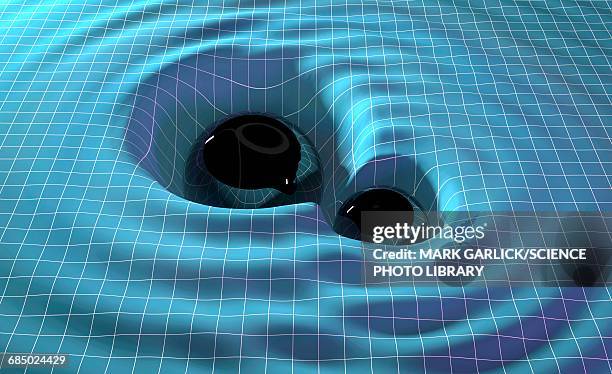ilustraciones, imágenes clip art, dibujos animados e iconos de stock de black holes and gravitational waves - onda gravitacional