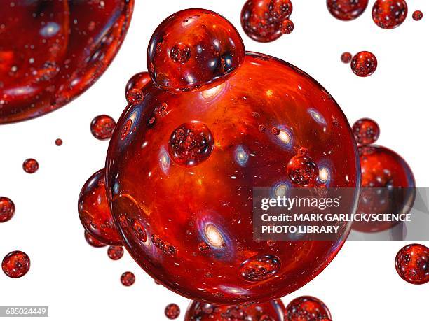 conceptual image of bubble universes - quantum stock illustrations