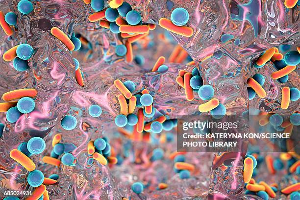 rod-shaped bacteria, illustration - slimy stock illustrations