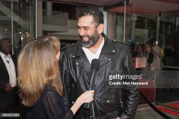 Film Subject Joe Carman of 'The Cage Fighter' gives an interview during the 43rd Seattle International Film Festival Opening Night at McCaw Hall on...