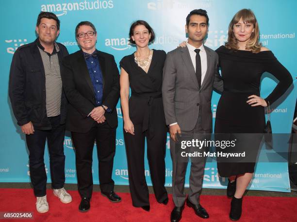 Michael Showalter, Beth Barrett, Sarah Wilke, Kumail Nanjiani and Emily V. Gordon attend the 43rd Seattle International Film Festival at McCaw Hall...