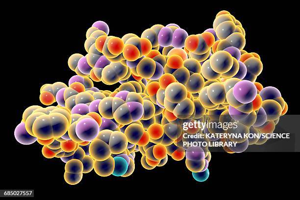 insulin molecule, illustration - insulin stock illustrations