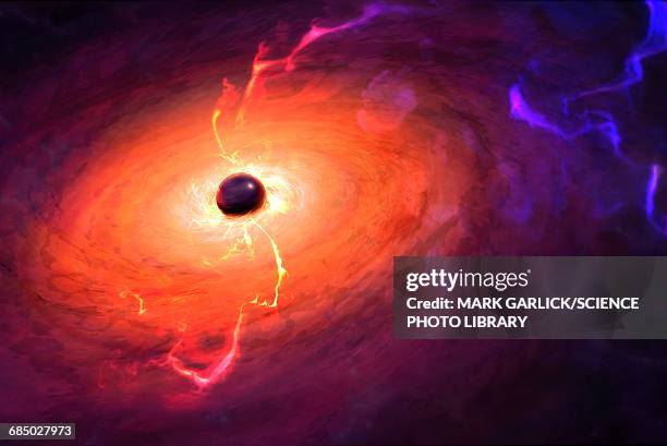 black hole sucking in gas clouds - black hole stock illustrations