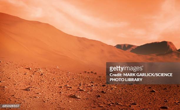 stockillustraties, clipart, cartoons en iconen met artwork of the surface of mars - mars planet