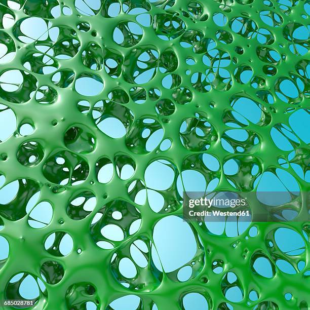 green structure in front of light blue background, 3d rendering - solid blue background stock illustrations