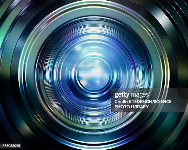 robotic eye, illustration - lens optical instrument stock illustrations