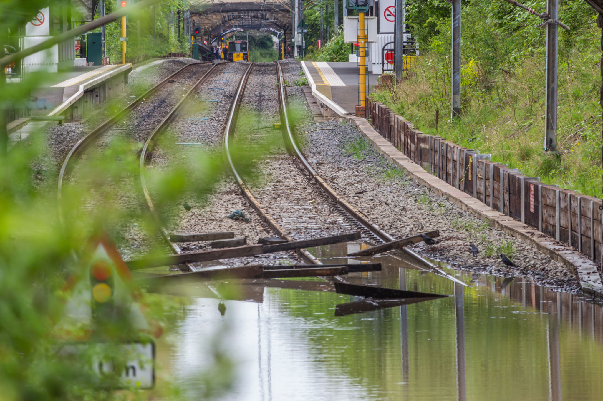 flooded railway