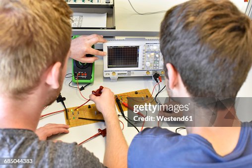 Technical students practising Technical students practising