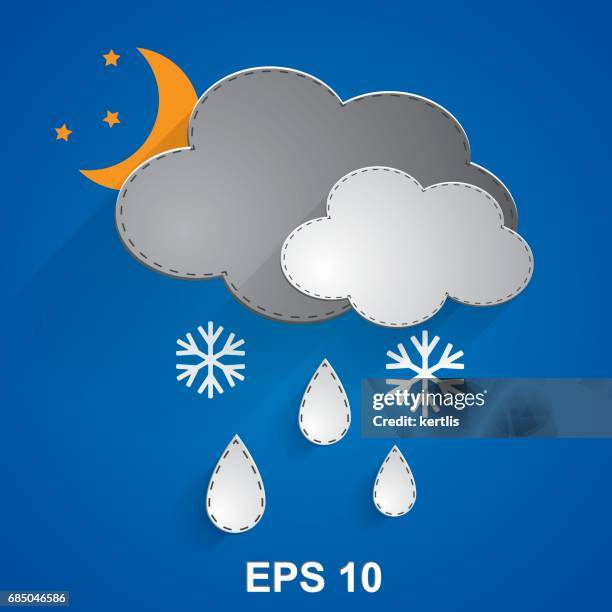 weather illustrations series - starry cloudy night stock illustrations