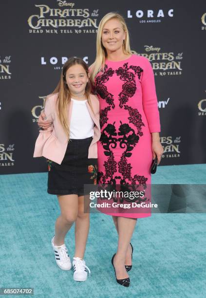 Elisabeth Rohm and daughter Easton arrive at the premiere of Disney's "Pirates Of The Caribbean: Dead Men Tell No Tales" at Dolby Theatre on May 18,...