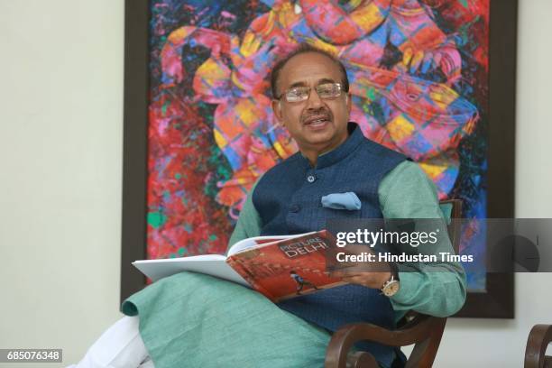 Union Sports Minister Vijay Goel poses during an exclusive interview with Hindustan Times, at his residence, on May 16, 2016 in New Delhi, India.