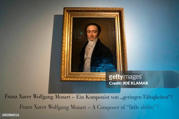 Painting of Austrian musician Franz Xaver Mozart is on display at the Mozart Residence in Salzburg, during an exhibition organised by the Mozarteum...