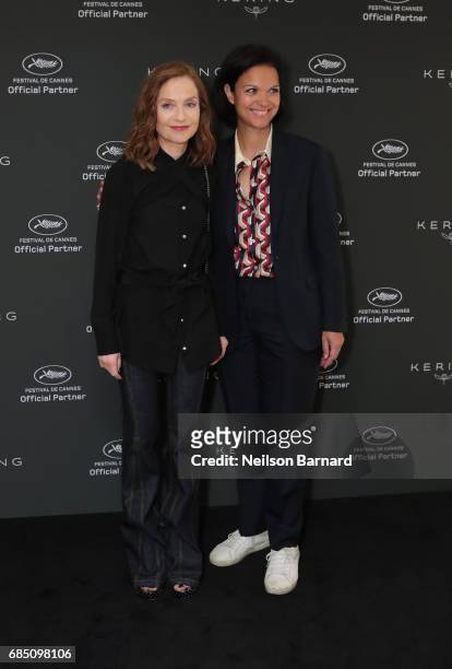Actress Isabelle Huppert and Isabelle Giodano, General Director of UniFrance attend "Women In Motion: Isabelle Huppert" during the 70th annual Cannes...