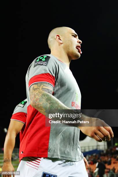 Russell Packer of the Dragons walks off ahead of the round 11 NRL match between the New Zealand Warriors and the St George Illawarra Dragons at...