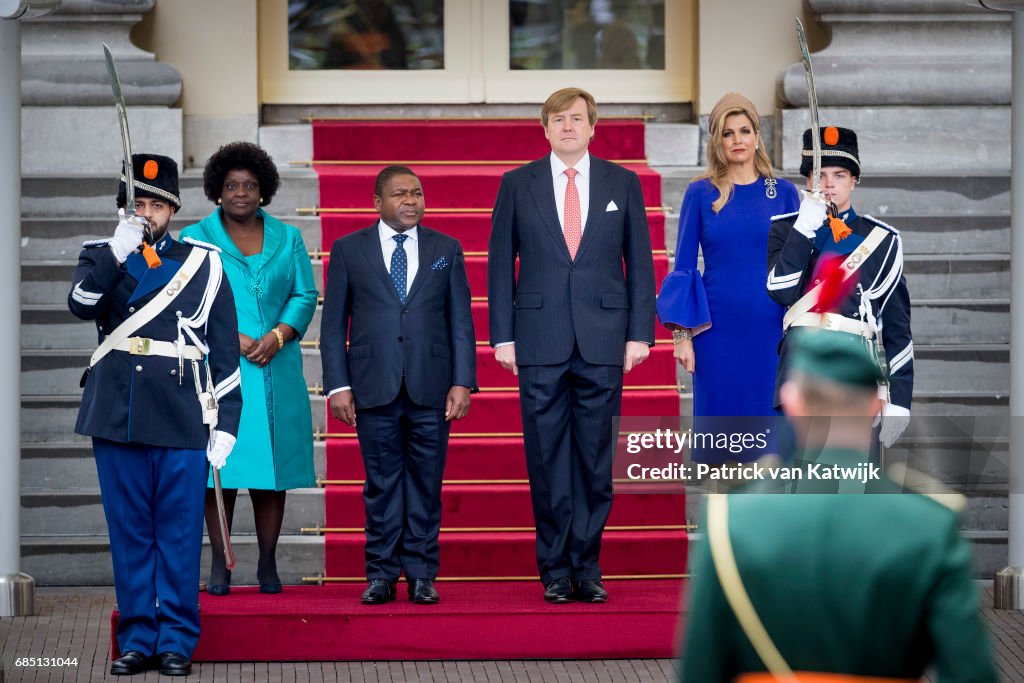 King Willem-Alexander Of The Netherlands & Queen Maxima Welcome The President of Mozambique To The Hague