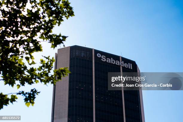 Sabadell Bank building office, on May 17, 2017 in Barcelona, Spain. "n"n