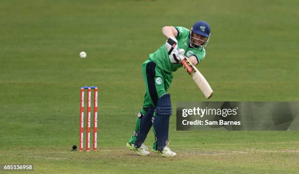 Dublin , Ireland - 19 May 2017; Niall O'Brien of Ireland during the One Day International match between Ireland and Bangladesh at Malahide Cricket...