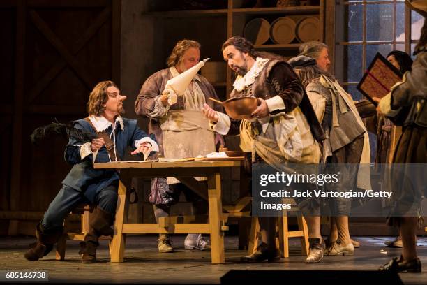 French tenor Roberto Alagna and various cast members perform at the final dress rehearsal prior to the season premiere of the Metropolitan...