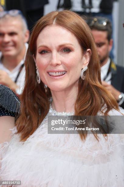Actress Julianne Moore attends the "Wonderstruck " screening during the 70th annual Cannes Film Festival at Palais des Festivals on May 18, 2017 in...