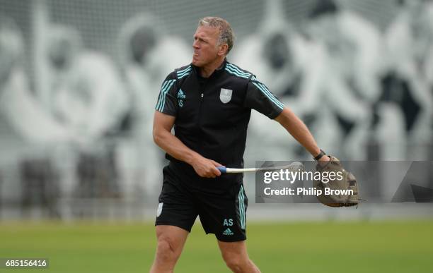 Alec Stewart of Surrey in the nets during day one of the Specsavers County Championship Division One cricket match between Middlesex and Surrey at...