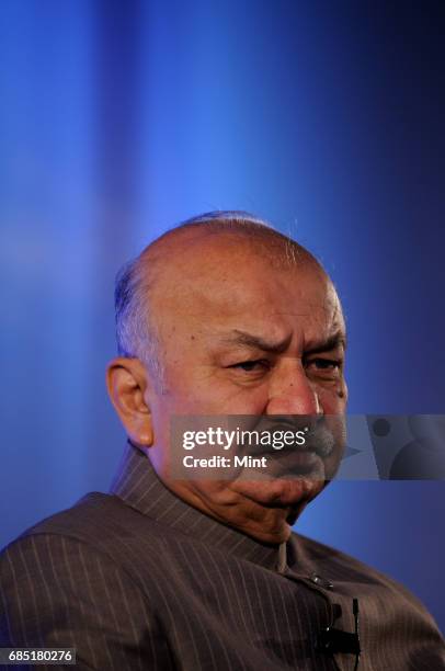 Sushilkumar Shinde, Minister of Power, photographed at a power submit in New Delhi.