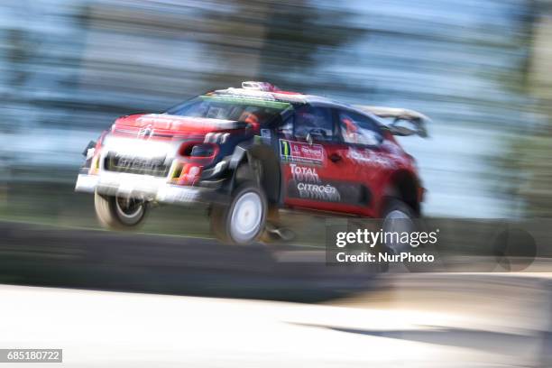 Kris Meeke and Paul Nagle in Citroen C3 WRC of Citroen Total Aby Dhabi WRT in action during the shakedown of WRC Vodafone Rally de Portugal 2017, at...