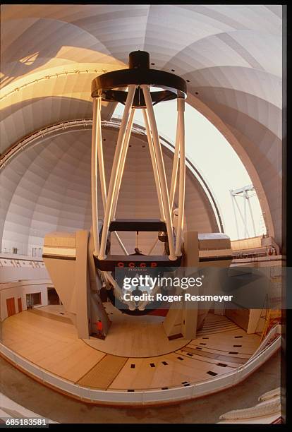 The Bolshoi Teleskop Azimutalnyi, or Big Alt-azimuth Telescope, largest in the world from 1976 to 1991. | Location: Near Zelenchukskaya, Russia.