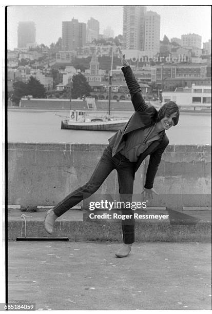 Jonathan Cain, keyboardist for the rock group Journey, poses at San Francisco's Aquatic Park.