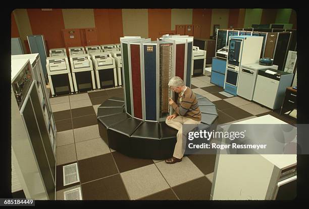 Computer Engineer Working on a Cray Supercomputer