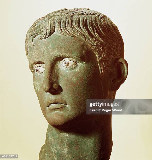 Bronze head of Augustus in the British Museum is a contemporary portrait of the emperor at the age of 30. It was found at Meroe in Sudan. | Located...