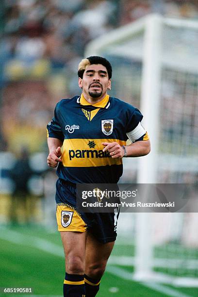 Diego Maradona playing for Boca Junior during the 1995-1996 season.