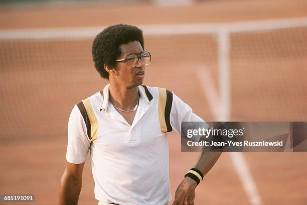 Arthur Ashe from USA during 1978 Roland Garros French Open.