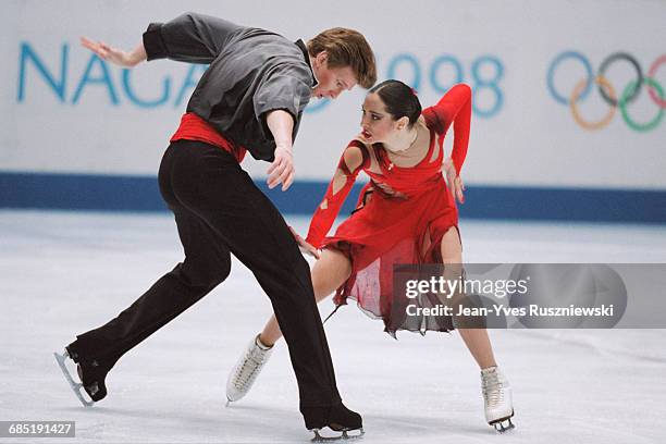 Russian ice dancers Anjelika Krylova and Oleg Ovsiannikov at the 1998 Winter Olympics.