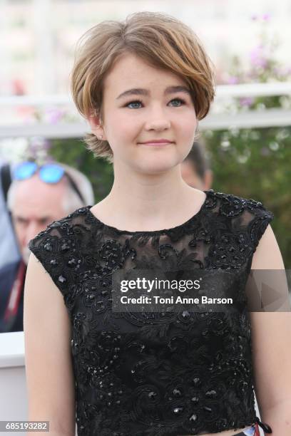 Millicent Simmonds attends the "Wonderstruck" photocall during the 70th annual Cannes Film Festival at Palais des Festivals on May 18, 2017 in...