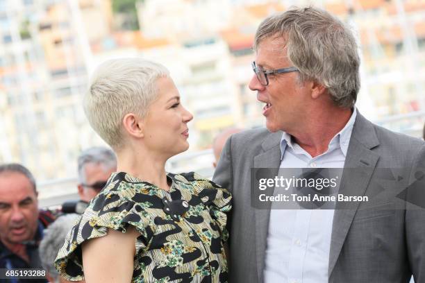 Michelle Williams and Todd Haynes attend the "Wonderstruck" photocall during the 70th annual Cannes Film Festival at Palais des Festivals on May 18,...