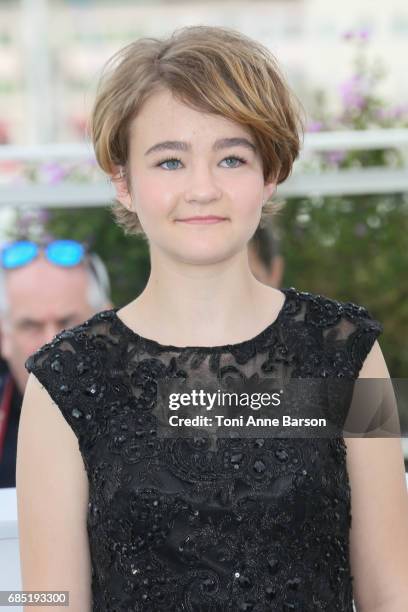 Millicent Simmonds attends the "Wonderstruck" photocall during the 70th annual Cannes Film Festival at Palais des Festivals on May 18, 2017 in...