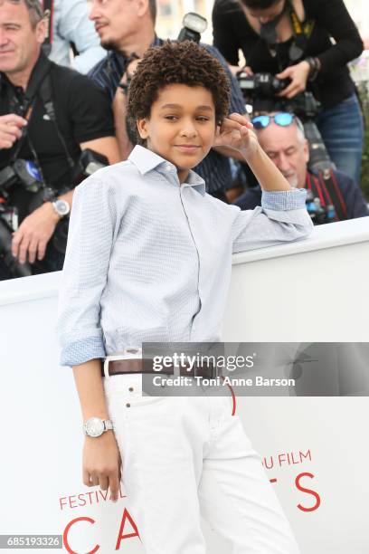 Jaden Michael attends the "Wonderstruck" photocall during the 70th annual Cannes Film Festival at Palais des Festivals on May 18, 2017 in Cannes,...