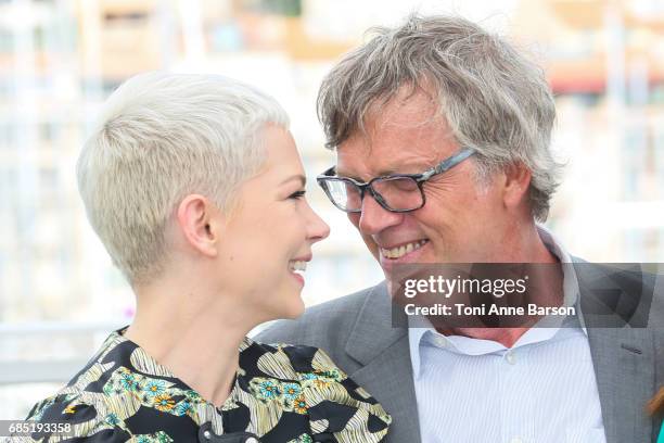 Michelle Williams and Todd Haynes attend the "Wonderstruck" photocall during the 70th annual Cannes Film Festival at Palais des Festivals on May 18,...