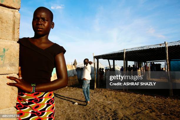 South Sudanese refugees are seen at the UNHCR camp of al-Algaya in Sudan's White Nile state, south of Khartoum, on May 17, 2017. More than 95,000...