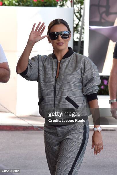 Eva Longoria is spotted at Hotel Martinez during the 70th annual Cannes Film Festival at on May 19, 2017 in Cannes, France.