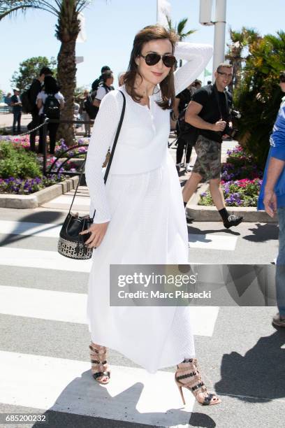 Actress Elsa Zylberstein is spotted during the 70th annual Cannes Film Festival at on May 19, 2017 in Cannes, France.