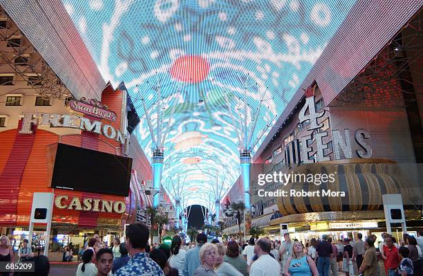 The downtown Fremont Street light show is seen on May 30, 2002 in Las Vegas, Nevada.