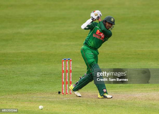 Dublin , Ireland - 19 May 2017; Soumya Sarkar of Bangladesh during the One Day International match between Ireland and Bangladesh at Malahide Cricket...
