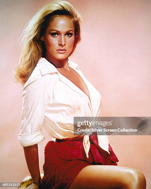 Swiss actress Ursula Andress, circa 1965.