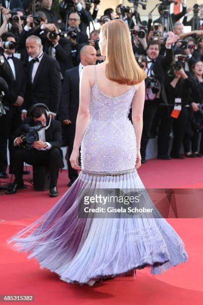 Jury member Jessica Chastain attends the "Okja" screening during the 70th annual Cannes Film Festival at Palais des Festivals on May 19, 2017 in...