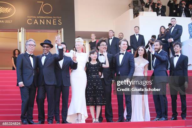 Actors Byung Heebong, Giancarlo Esposito, Steven Yeun Tilda Swinton and Ahn Seo-Hyun, director Bong Joon-Ho, Paul Dano, Lily Collins, Jake Gyllenhaal...