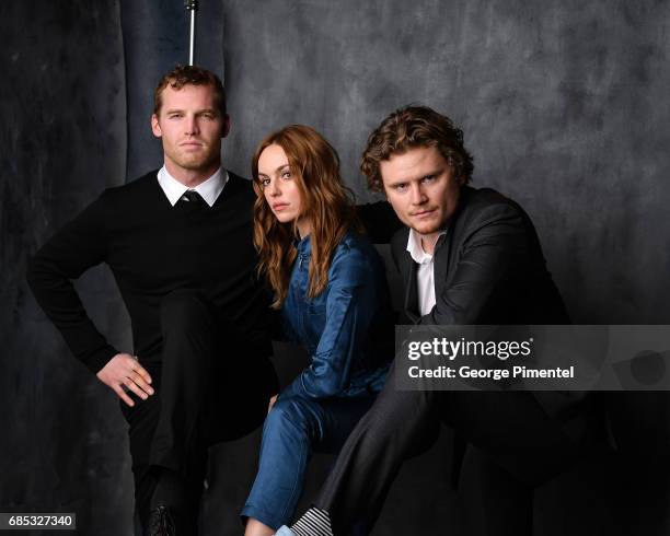 Jared Keeso, Michelle Mylett and Nathan Dales pose at the 2017 Juno Awards Portrait Studio at the Canadian Tire Centre on April 1, 2017 in Ottawa,...