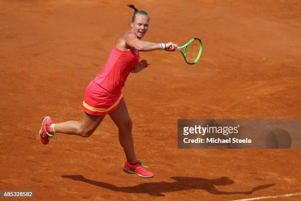 Kiki Bertens of Netherlands in action during the women's quarter-final match against Daria Gavrilova of Australia on Day Six of the Internazionali...