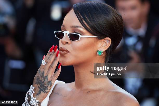 Singer Rihanna attends the "Okja" screening during the 70th annual Cannes Film Festival at Palais des Festivals on May 19, 2017 in Cannes, France.